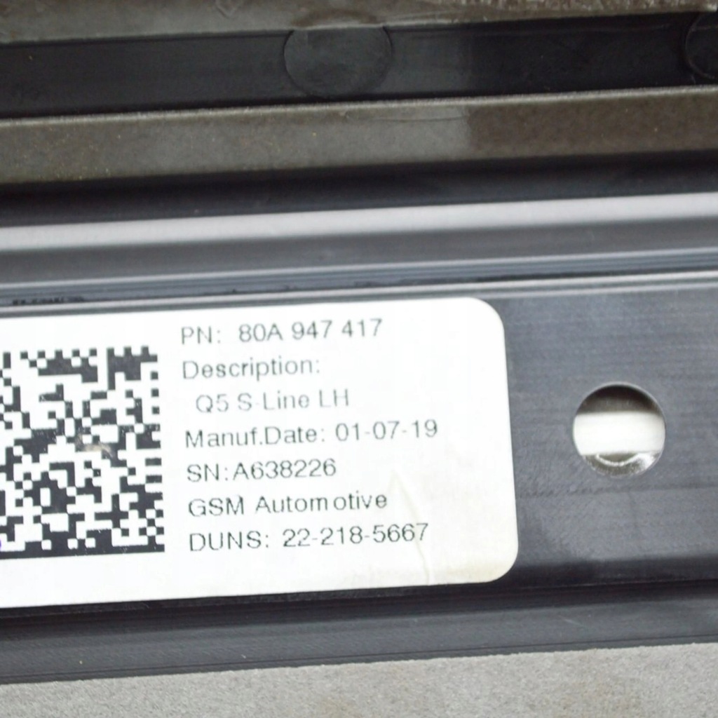 фото №6, Audi q5 sq5 2019 ліва сторона молдинг поріг передня