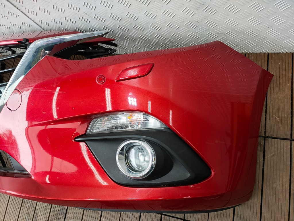 фото №8, Mazda 3 bm 13-16 бампер передній решітка радіатора омивач ґрати протитуманна фара pdc 41v