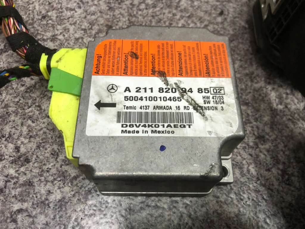 фото №6, W211 подушка водія пасажира ремені модуль подушка безпеки чорний