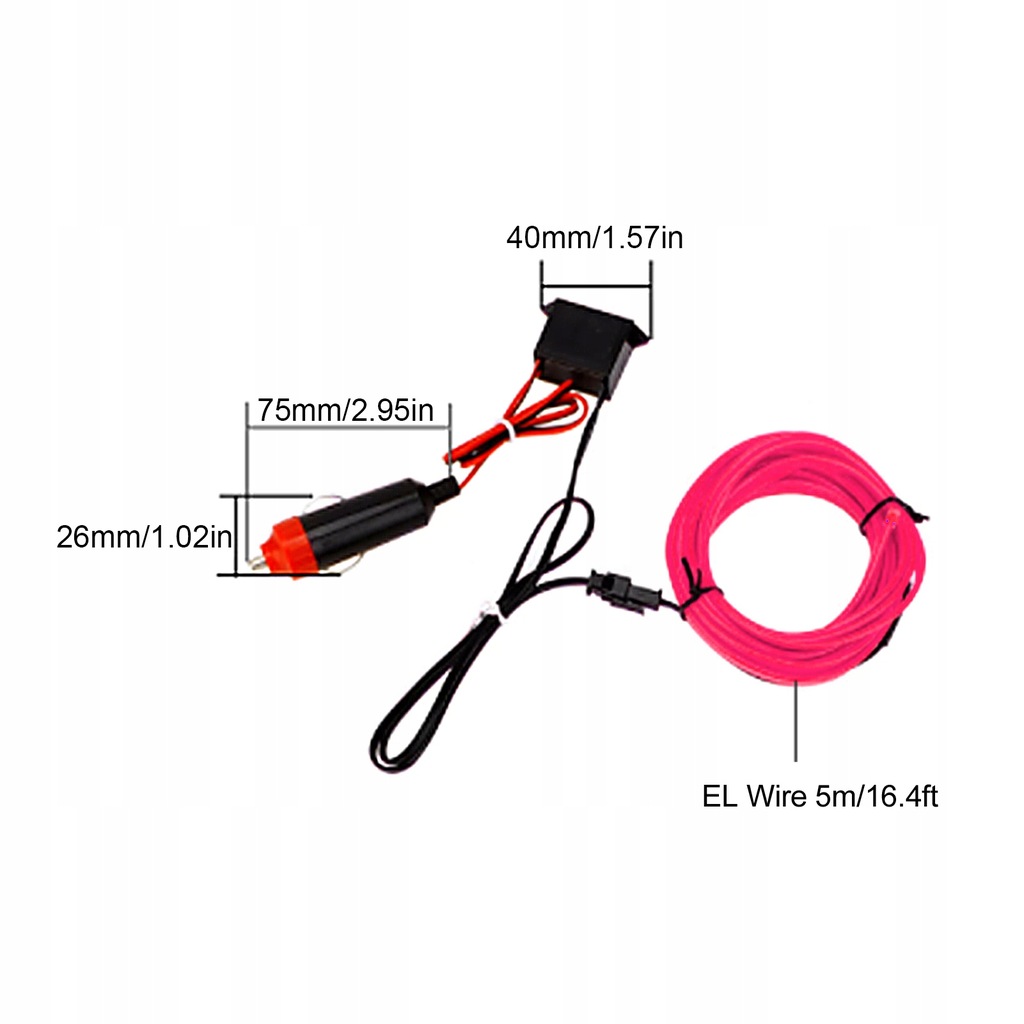 фото №6, 5m / 16,4ft авто стрічка led привід прикурювача