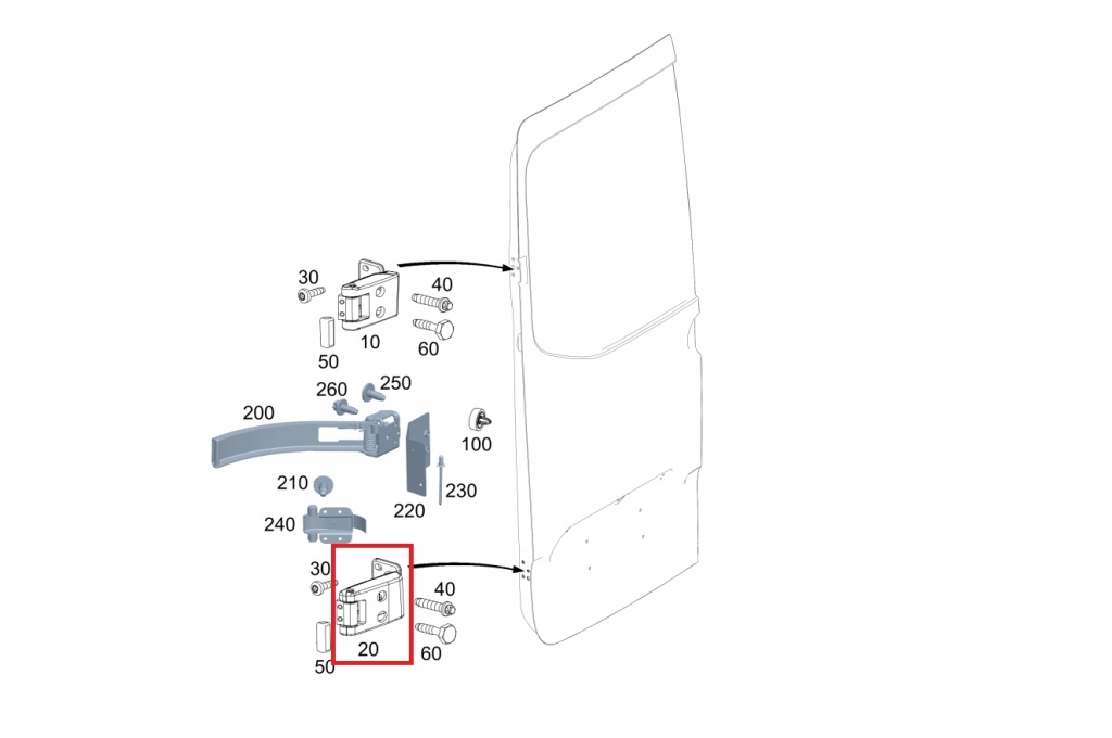 фото №1, Оригинальный петля дверь задних нижний левый mercedes sprinter