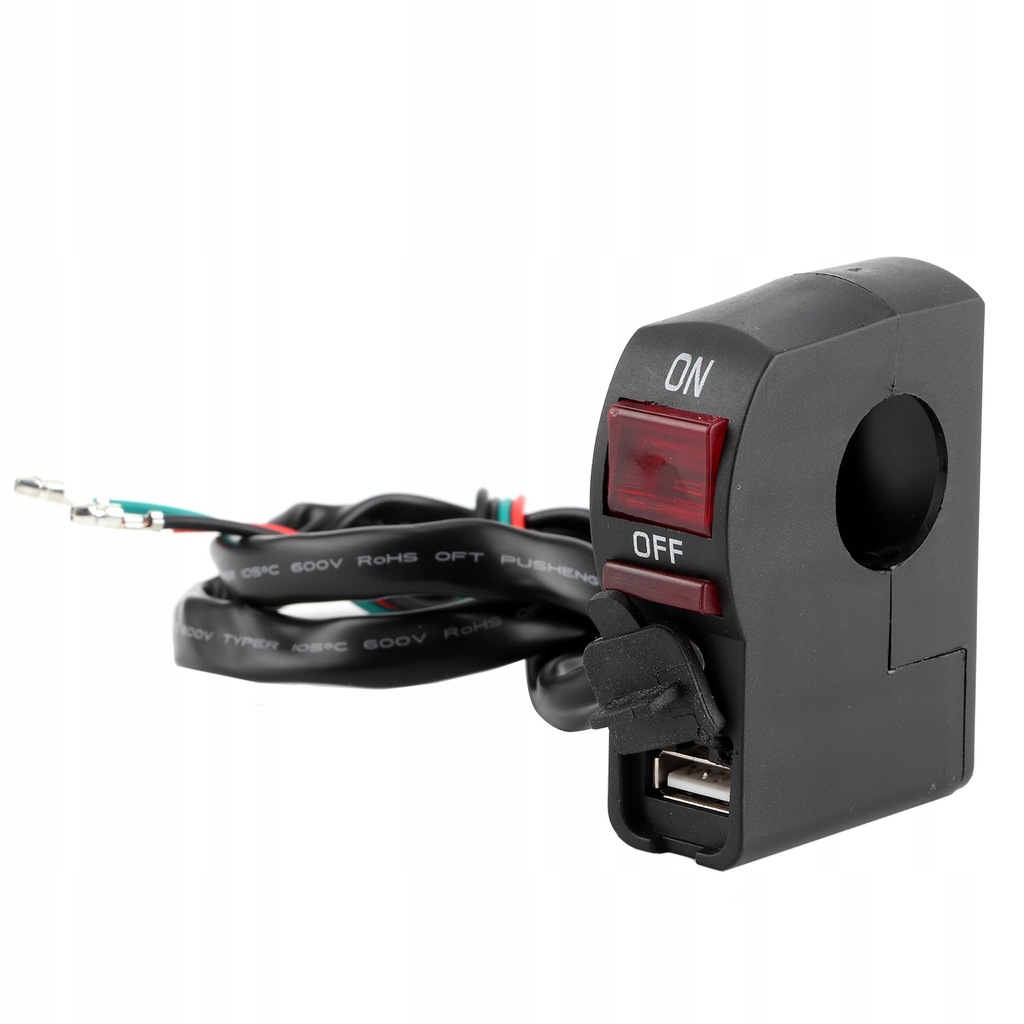 фото №6, Кнопка вмикання i wyłączania фари motocyklowych 5v 2a з зарядний пристрій