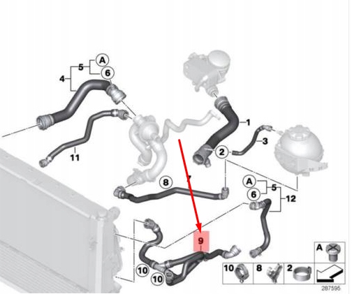 фото №6, Пабтрубок  радиатора bmw 1 f20 17127596839 7596839 оригинальный