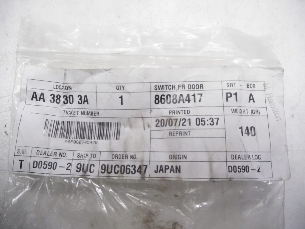 фото №8, Переключатель стекло левый перед mitsubishi outlander 8608a417