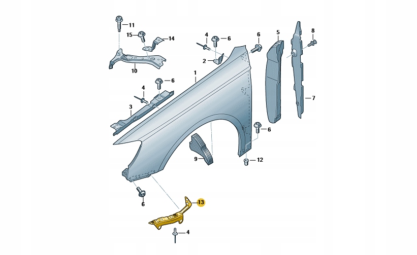 фото №1, Кронштейн кронштейн крила правий audi a3 od 2013