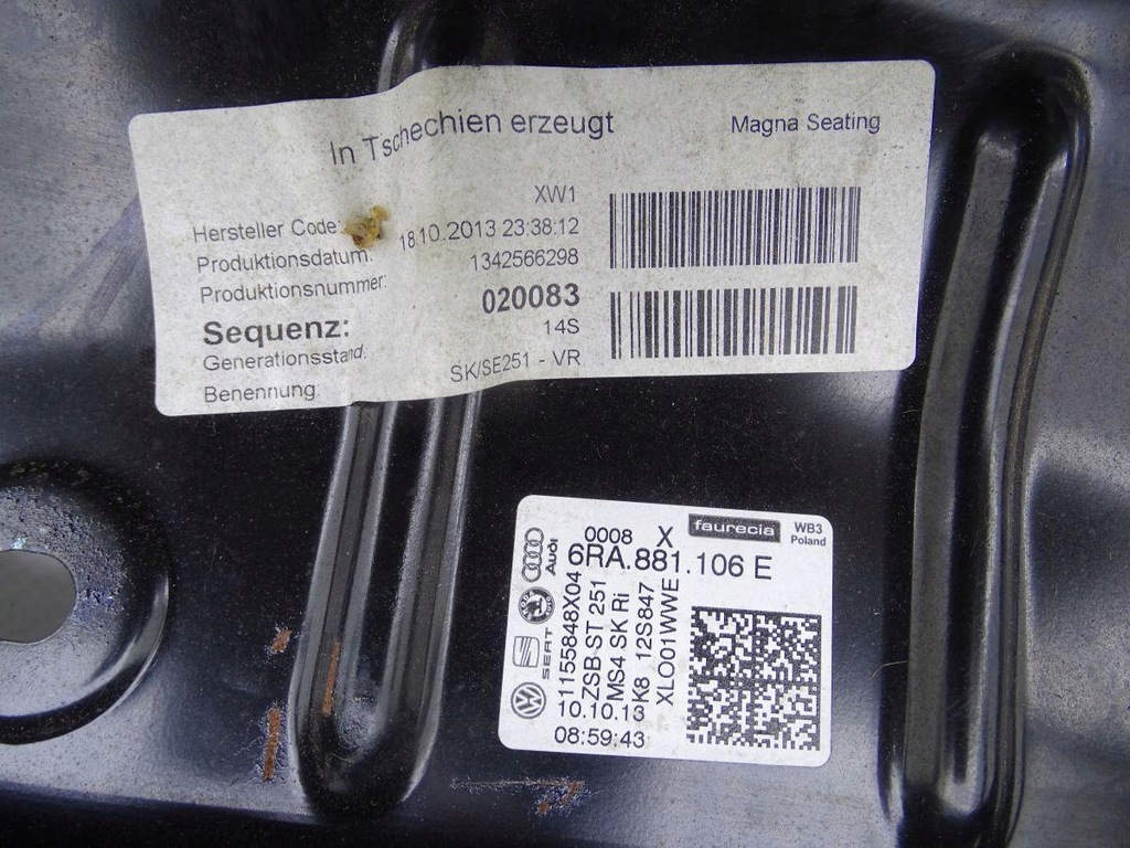 фото №3, Skoda rapid 12- основа сидіння правий перед рейки