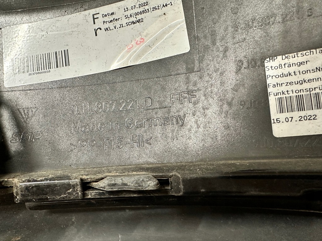 фото №7, Porsche taycan 9j1 бампер перед передній 9j1807221dfff