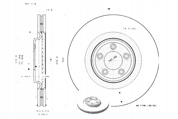 фото №1, Brembo гальмівні диски гальмівні 2szt. jaguar f-type xf xf