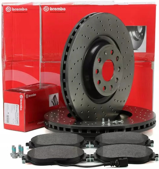 фото №1, Brembo xtra тормозные диски+ тормозные колодки перед audi s3 vw golf r