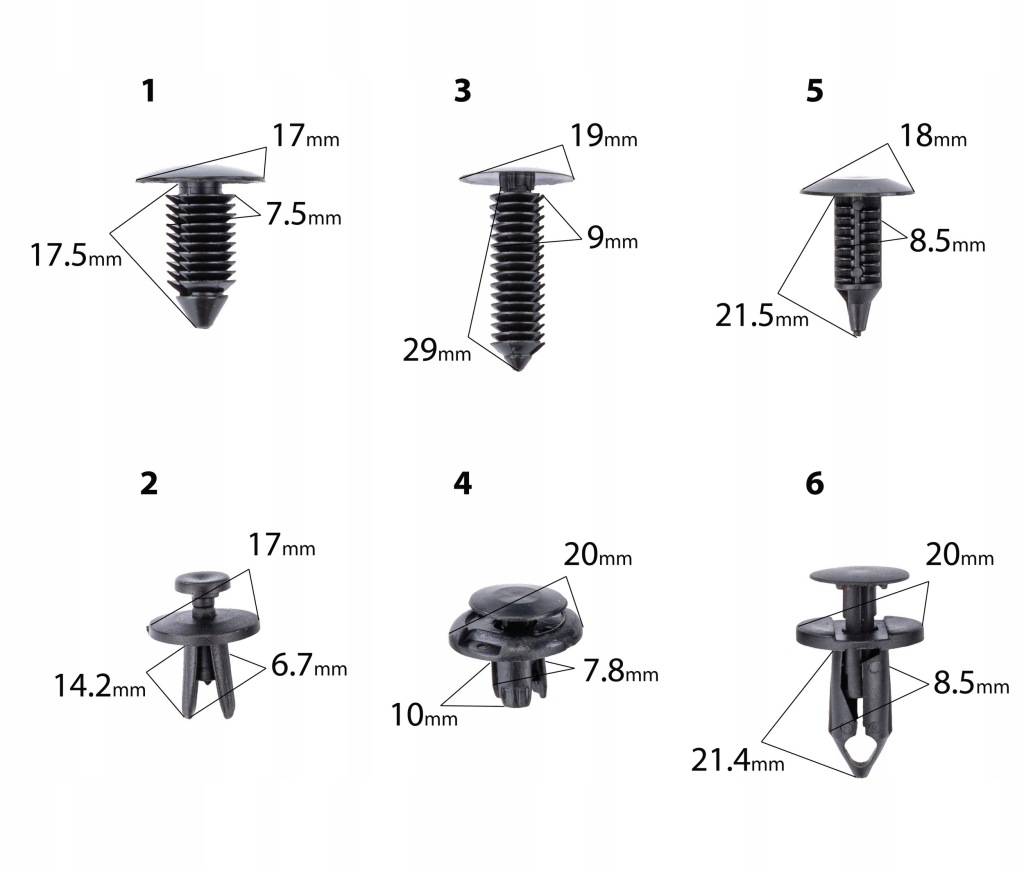Кліпси штифти кліпси автомобільні do оббивка автомобіля 245 el 4 ściągacze wyjmak Оригінал