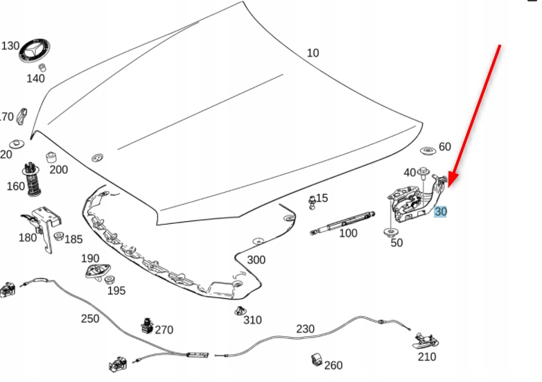 фото №4, Петля капот mercedes glc x253 c253 лівий