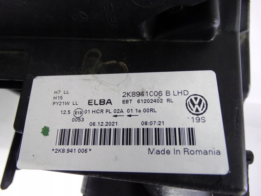 фото №16, Vw caddy v 2k8 2020+ лампа правая обычная 2k8941006b оригинальная