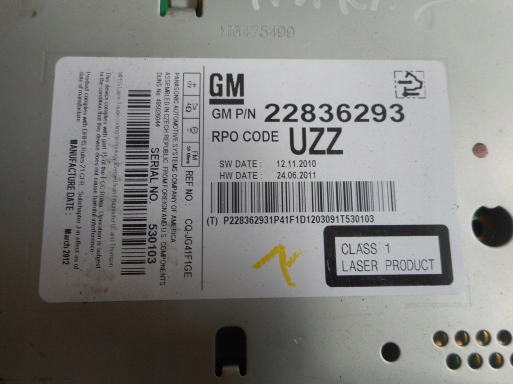 Opel astra j радіо панель дисплей 22836293 Оригінал