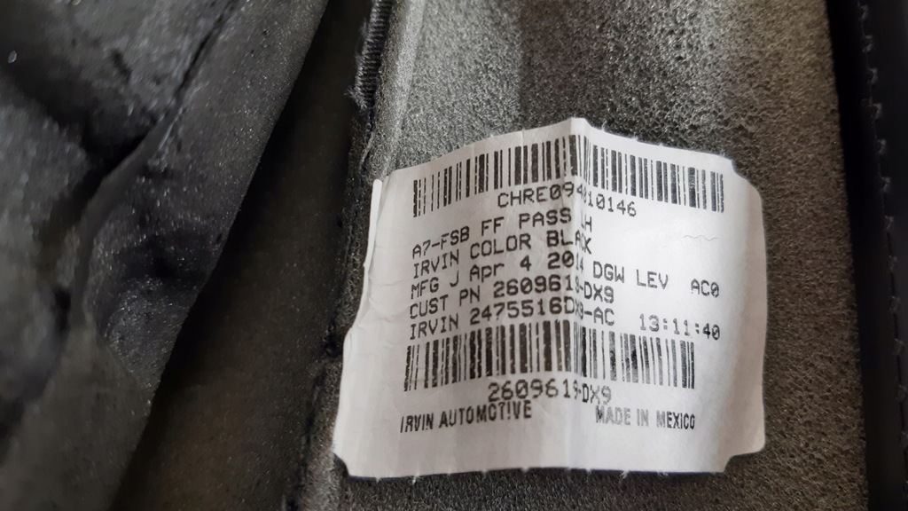 фото №12, Jeep cherokee kl обивка спинка сиденье левый перед