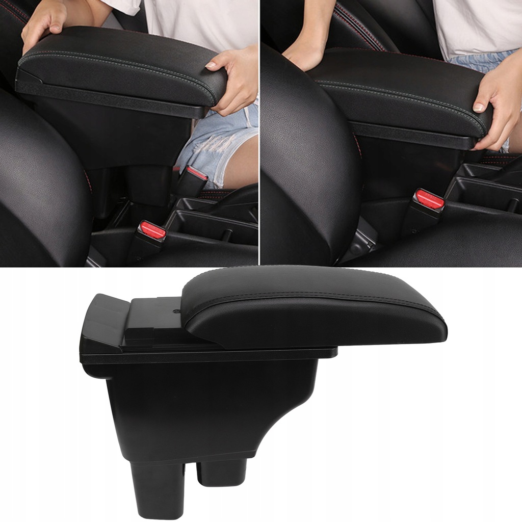 фото №12, Підлокітник автомобільний ze бардачок 3 порти usb dwuwarstwowy контейнер