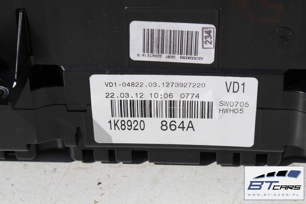 фото №7, Vw scirocco lift приладова панель прилади дизель 1k8920864a 1k8 920 864 a приладова панель лічильник