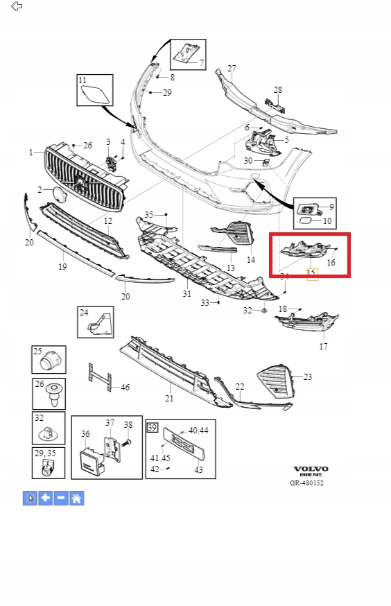 фото №1, Ліва кронштейн протитуманної фари volvo оригінальний номер 32234954