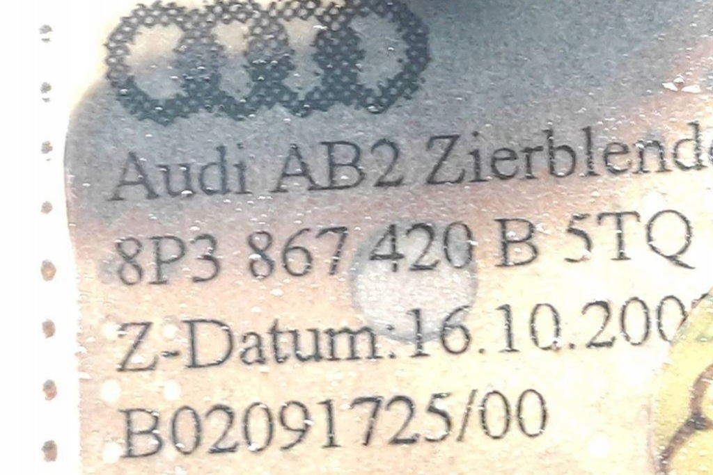 фото №8, Молдинг декоративная приборная панель audi a3 sportback 8pa 8p3867410b 1.98l бензиновый