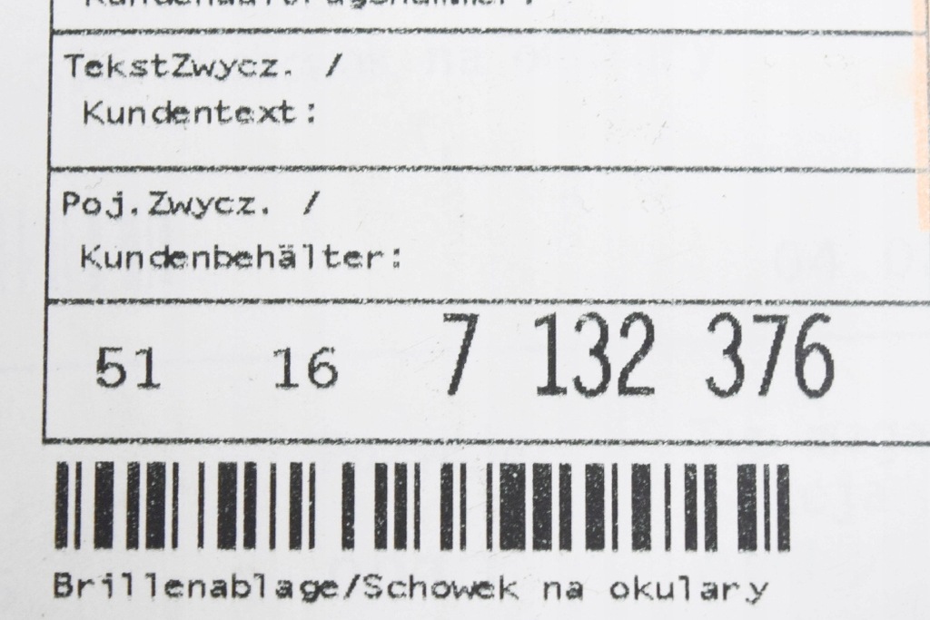 фото №9, Bmw 3 e90 лоток do хранение очки 51167132376 7132376 2008