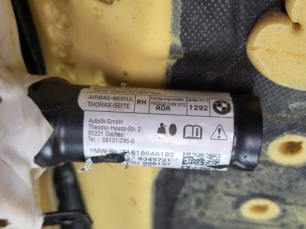 фото №10, Оббивка спинка сидіння перед правий bmw x5 e70 x6 e71 подушка безпеки шкіра chateu