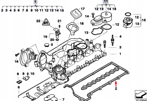 фото №8, Bmw 1 e87 прокладка крышки головки цилиндров 116d 66kw 11127794495 дизель
