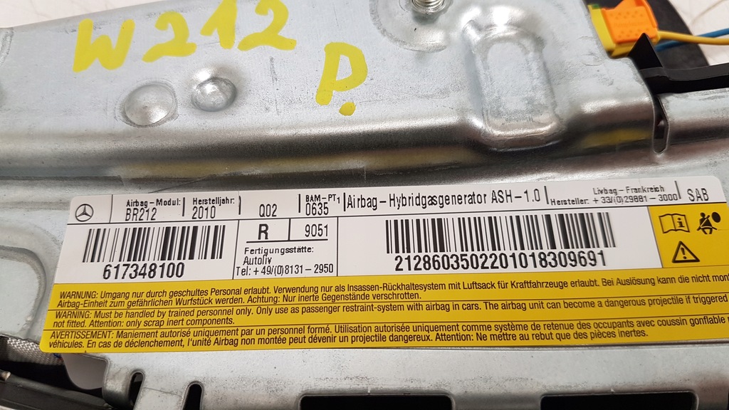 фото №7, Mercedes w212 подушка безопасности подушка сиденье правая