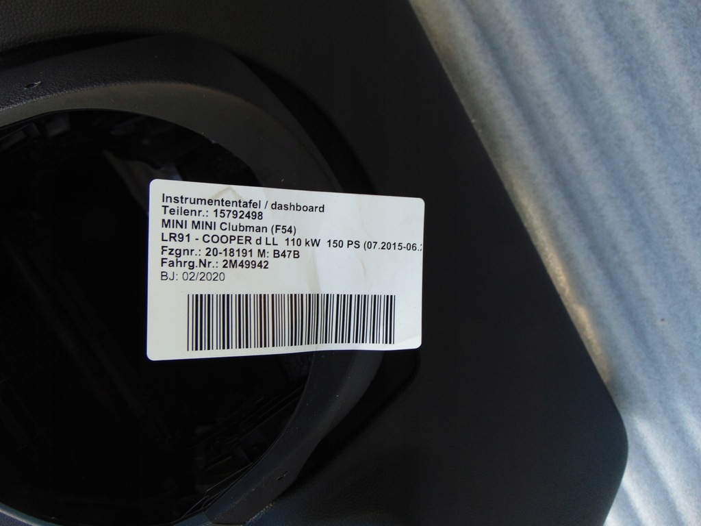 фото №5, Приборная панель консоль mini f54 clubman