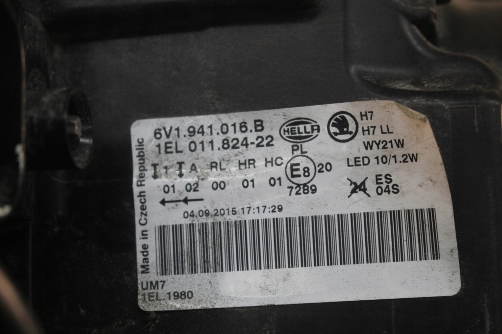 фото №8, Лампа правая перед skoda fabia iii 3 линза led 6v1941016b