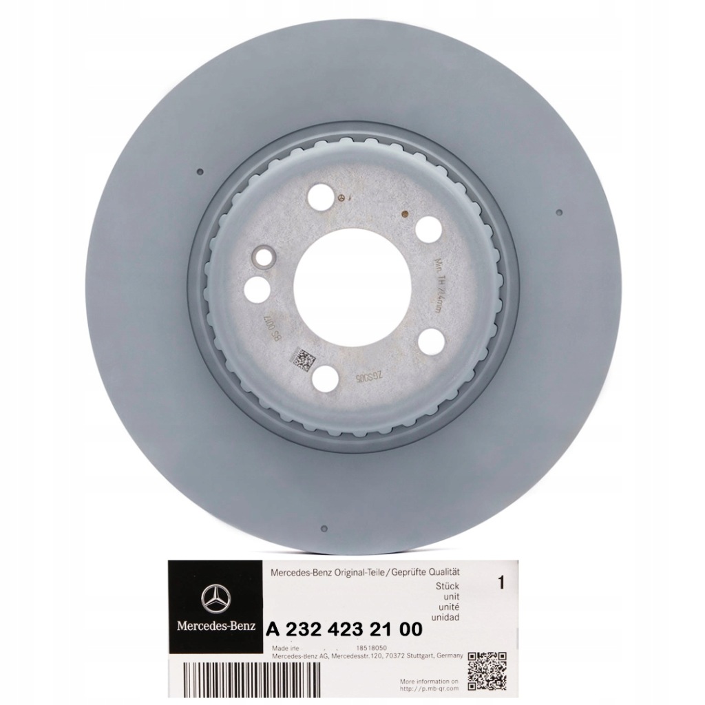 фото №1, Диск тормозная mercedes оригинальный номер задняя a2324232100 gt 55 amg x192, sl r232