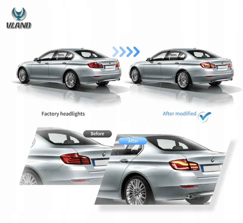 фото №11, Лампы задняя ne kpl vland full led neon oled тюнинг bmw 5 f10 09- lci fl 13-17