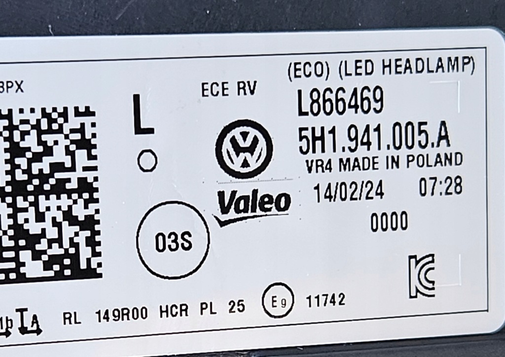 фото №10, Vw golf 8 viii 5h1 lift 24-26 лампа левая + правая