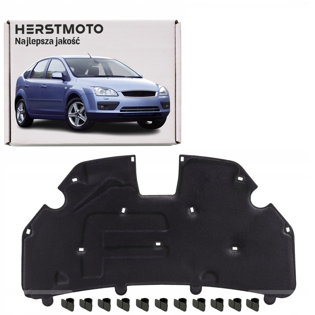 фото №1, Ford focus mk2 хэтчбек 2004-2008 шумоизоляция капот 1495860 + клипсы