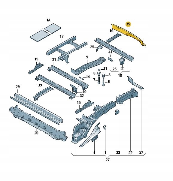 фото №1, Vw caddy pas задняя поперечина оригинальный номер 2k0803703a