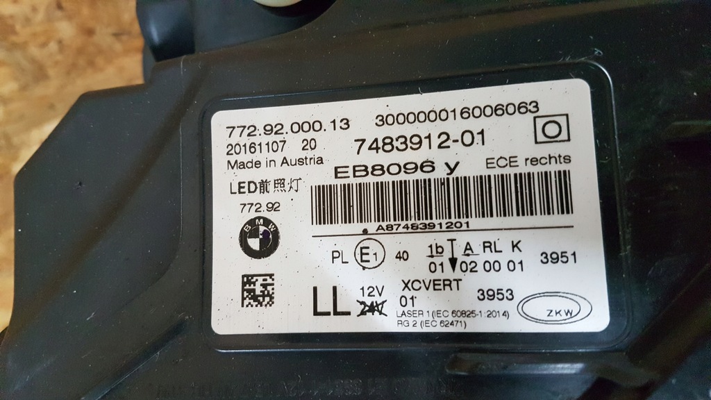 фото №10, Лампа перед права bmw 7 g11 g12 laser 15-