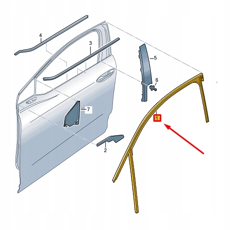 фото №1, Audi q4 e-tron передня частина left door window guide 89a837439a