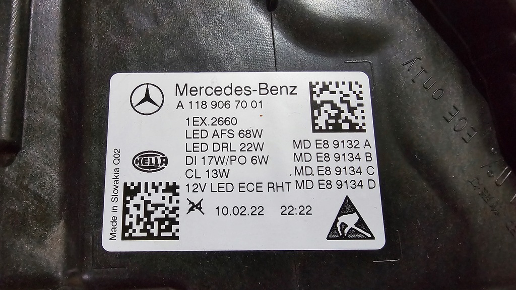 фото №14, Лампа правая перед full led mercedes cla c118 x118 a1189067001