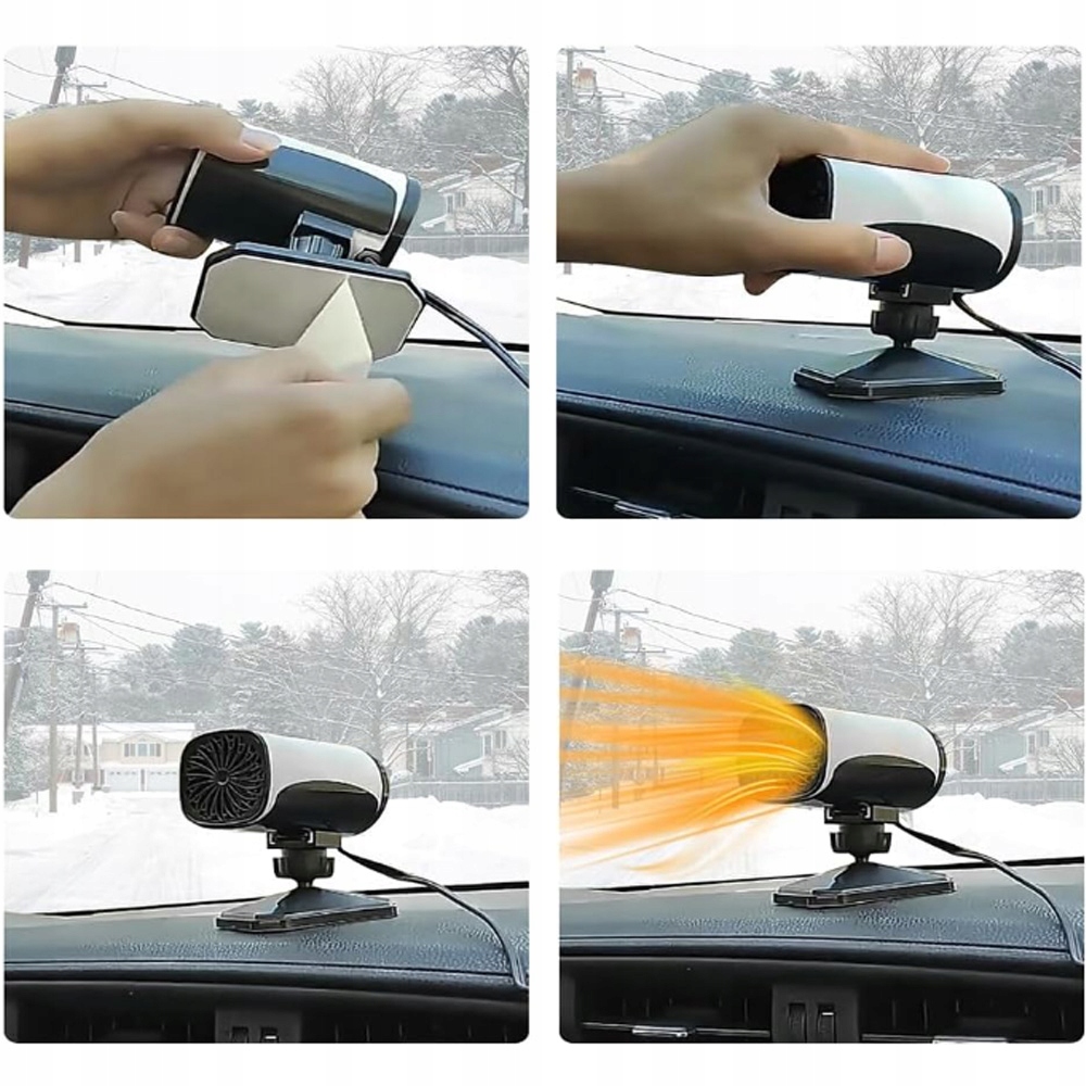 фото №8, Вентилятори odmrażacza do вікон автомобільних, штекер прикурювача, 12v 600w