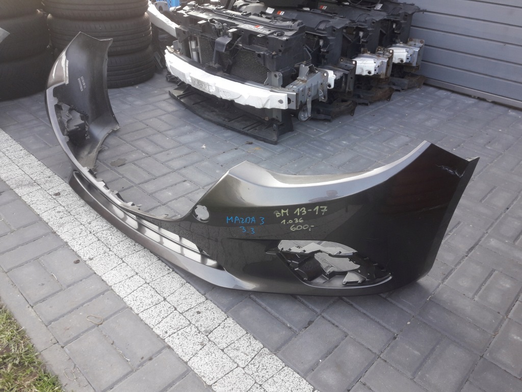 Mazda 3 bm 2013-2017 бампер перед оригинал передний bez отверстий хороший с Разборки