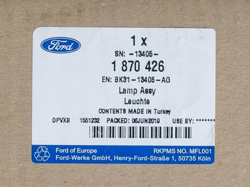 фото №4, Лампа левый задняя transit 2014- 2019-