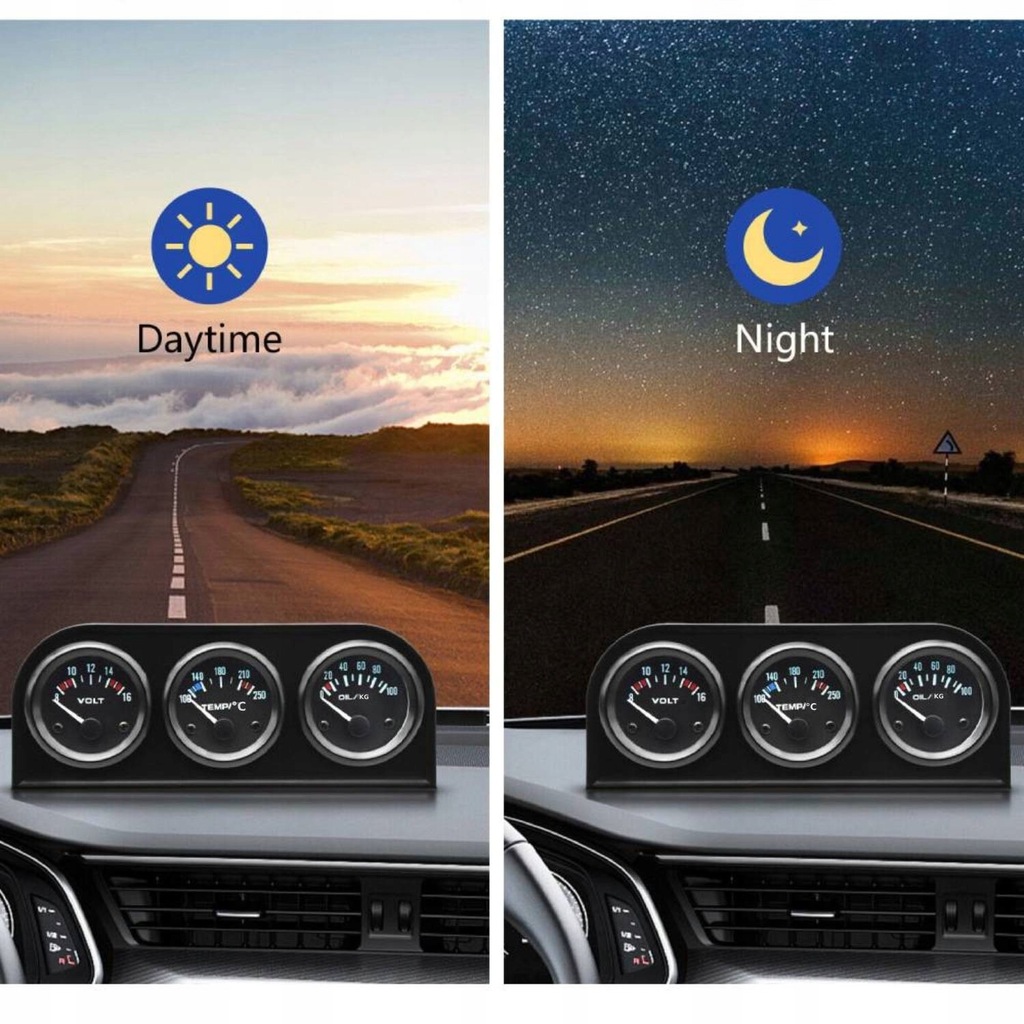 фото №11, Індикатор оливи тиску wody температури датчик приладова панель volt 3w1 uniwersal