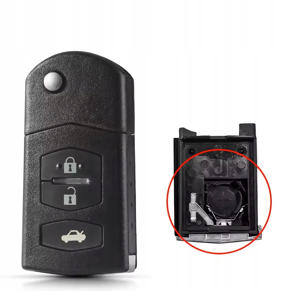 фото №1, Корпус pilot ключ do mazda 2 3 5 6 cx-7 rx-8 3 кнопки, cr1620