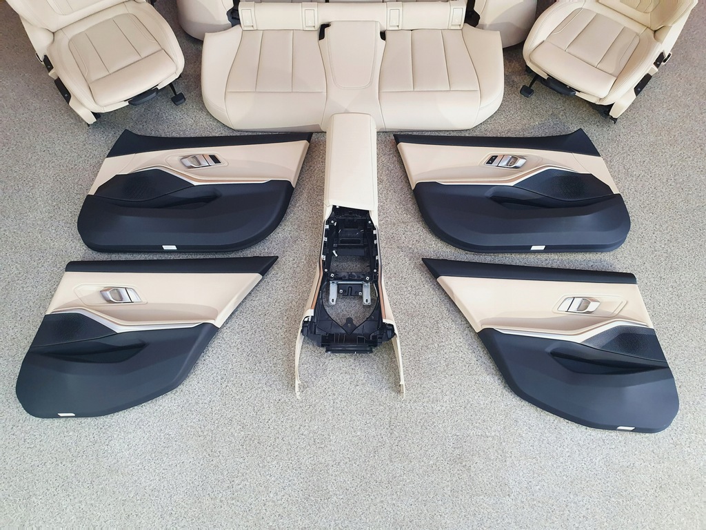 фото №12, Bmw g20 салон сиденья sport обшивки кожа canberra бежевый