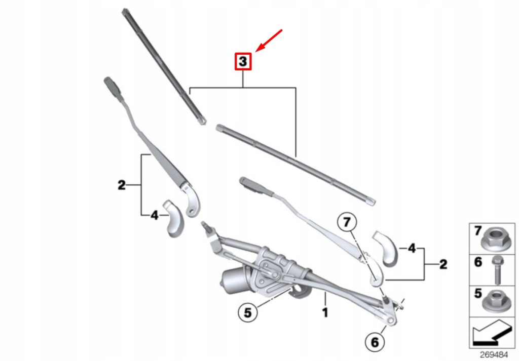 Mini купе r58 набор дворник передних lhd 61612239962 оригинальный в Украине
