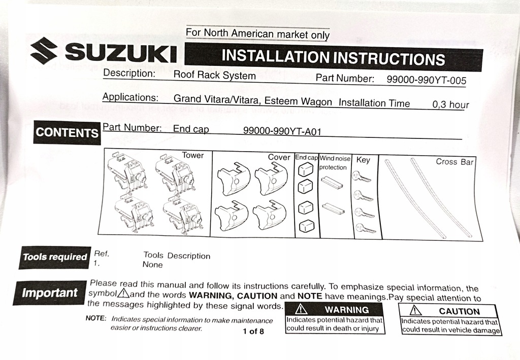 фото №10, Багажник крышный поперечины кронштейн na рейлинги suzuki vitara nowe оригинальный номер