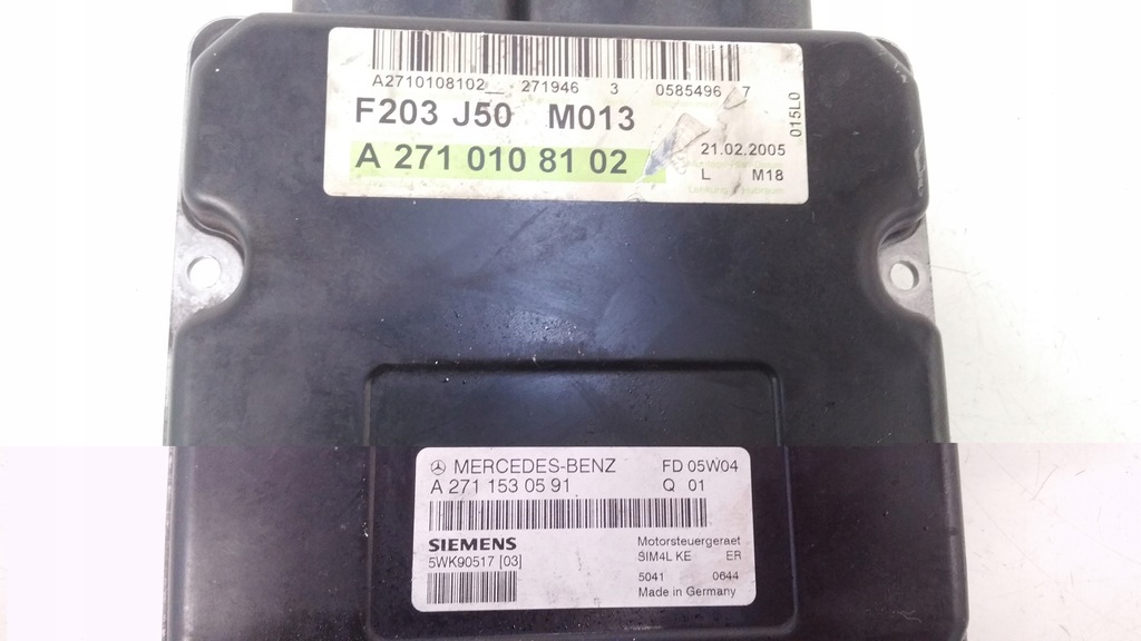 фото №4, Бортовой компьютер двигателя 2710108102 mercedes w203