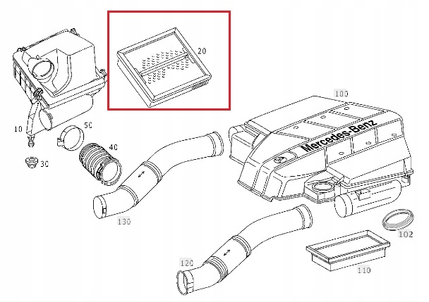 Mercedes slk r170 фільтр повітря оригінал Ціна