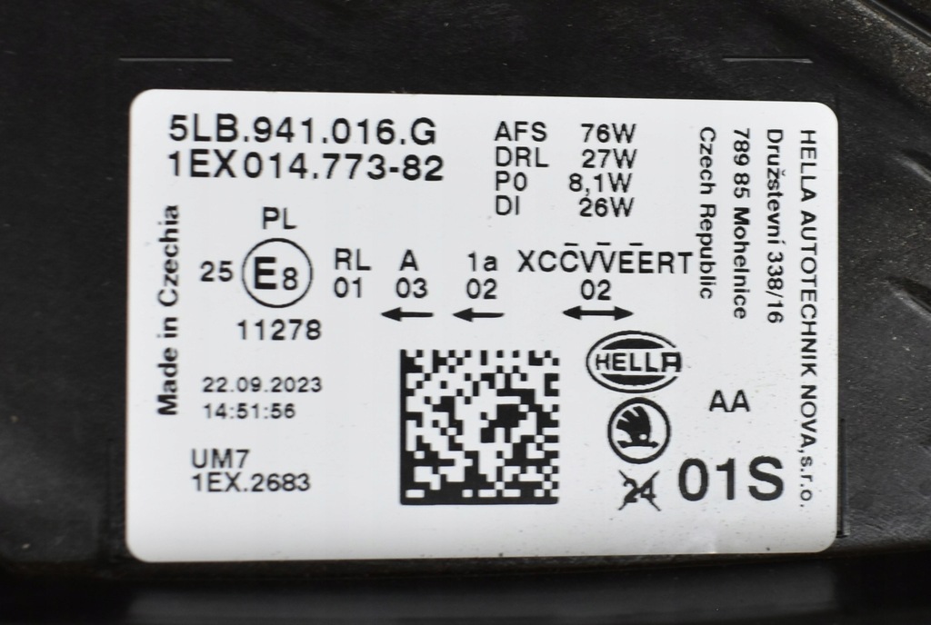 фото №9, Skoda enyaq 5lb лампа права перед передня full led org eu 5lb941016g