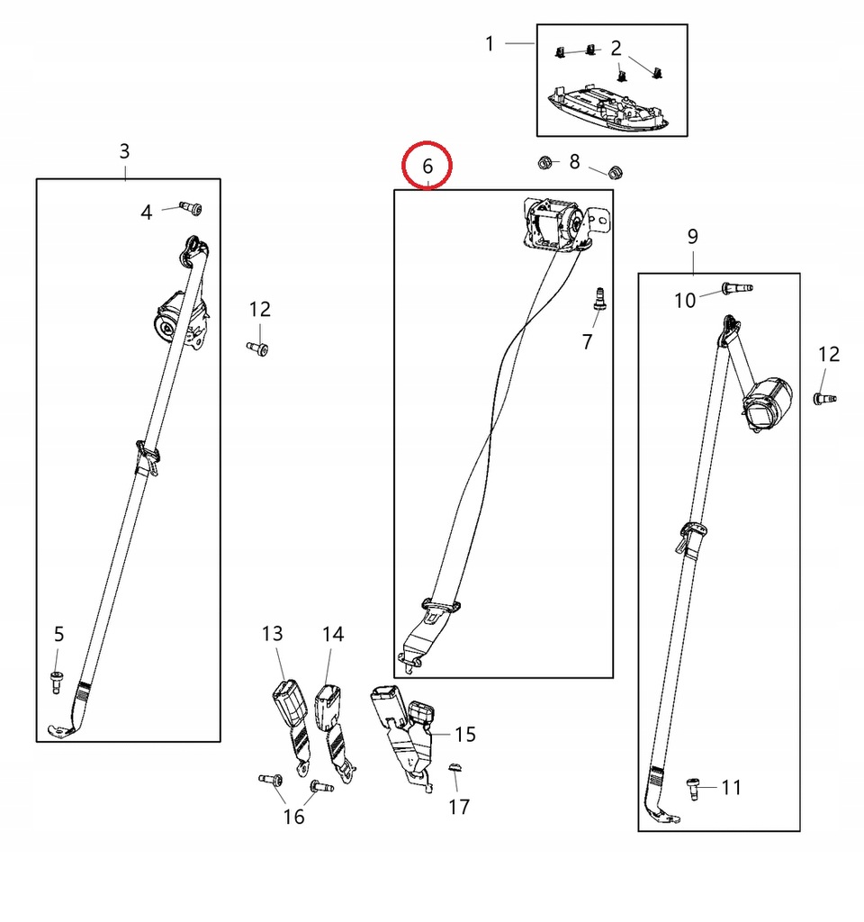 фото №1, Chrysler pacifica pas безпеки задня середина