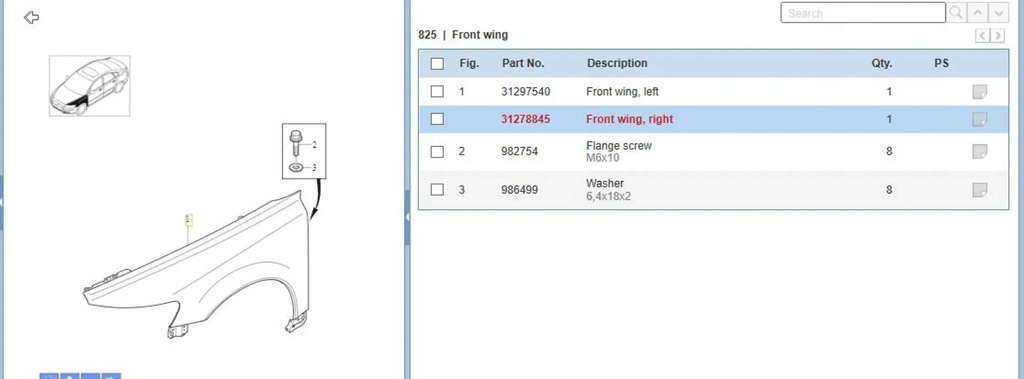фото №8, Volvo s40 2005 перед сторона правая крылья