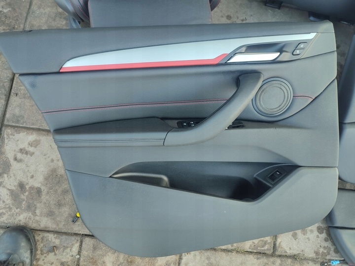 фото №14, Сидіння з пам'ять заднє сидіння обшивки kpl.europa bmw x1 f48 шкіра czerwona nić